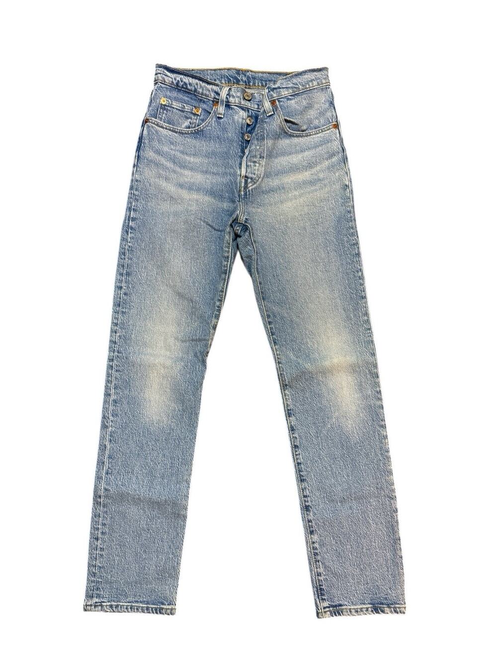 Levis 501 Button Fly Jeans Y2K
Womens 26X30 Straight Leg High Rise Light Wash